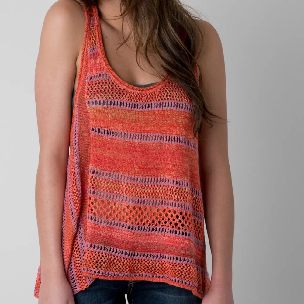 Free People Live Bird Open Weave Knit Boho Tank Top XS